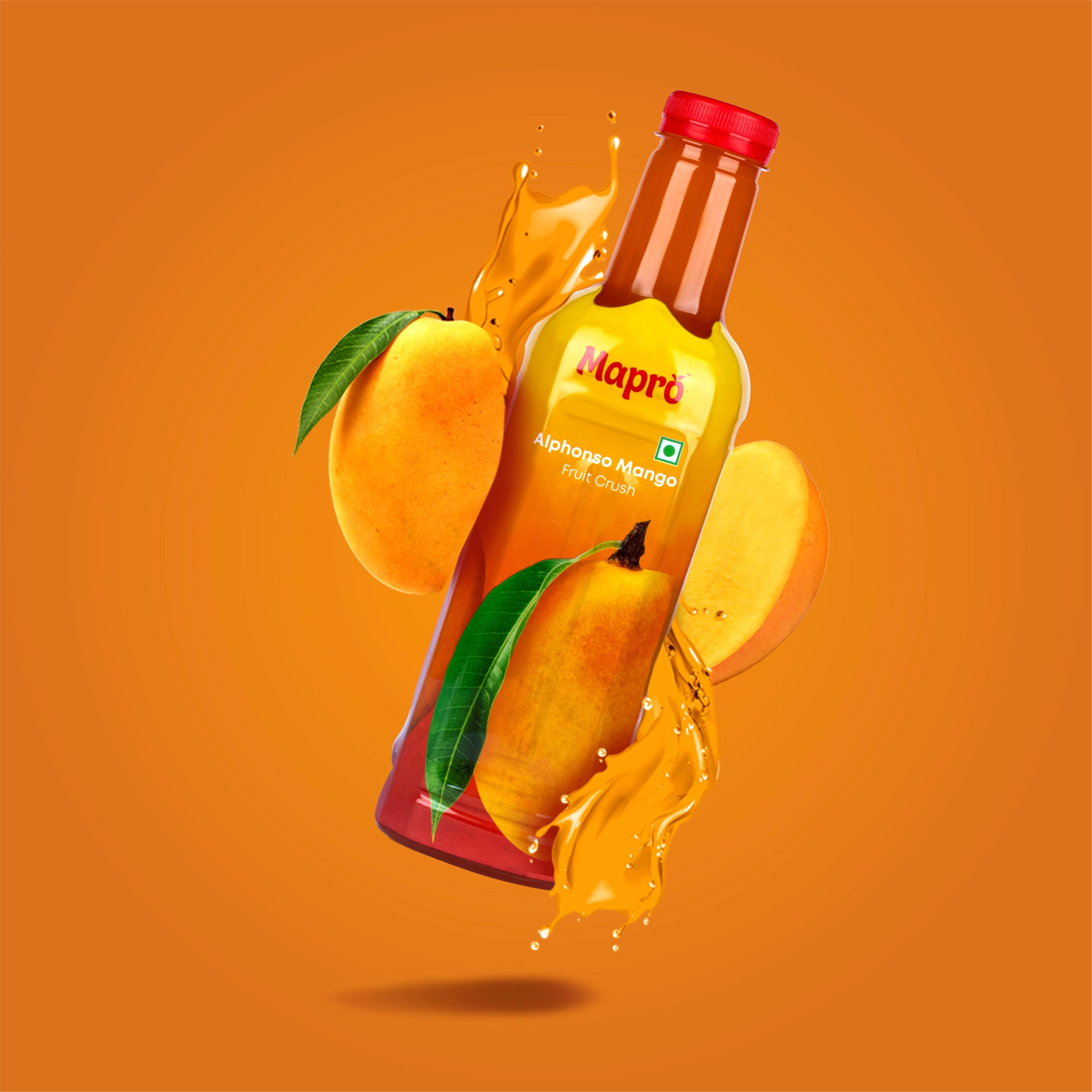 Alphonso Mango Crush Syrup (Concentrate) by Mapro, 750 ML