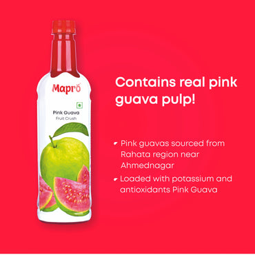 Guava Crush Syrup (Concentrate) by Mapro, 750 ML