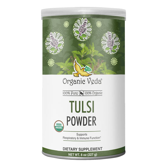 Tulsi Powder (Holy Basil) by Organic Veda, 227 grams (8 oz)