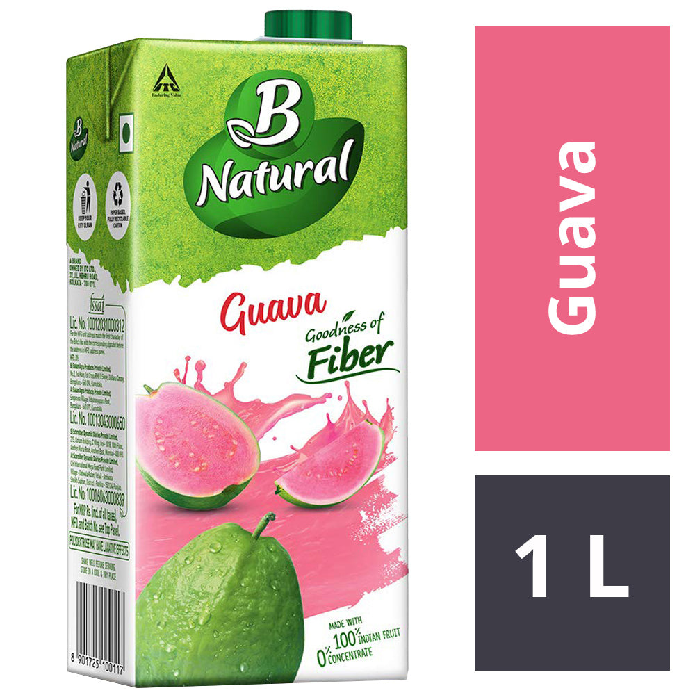B Natural Guava Juice, 1 LTR (2.2 LB)