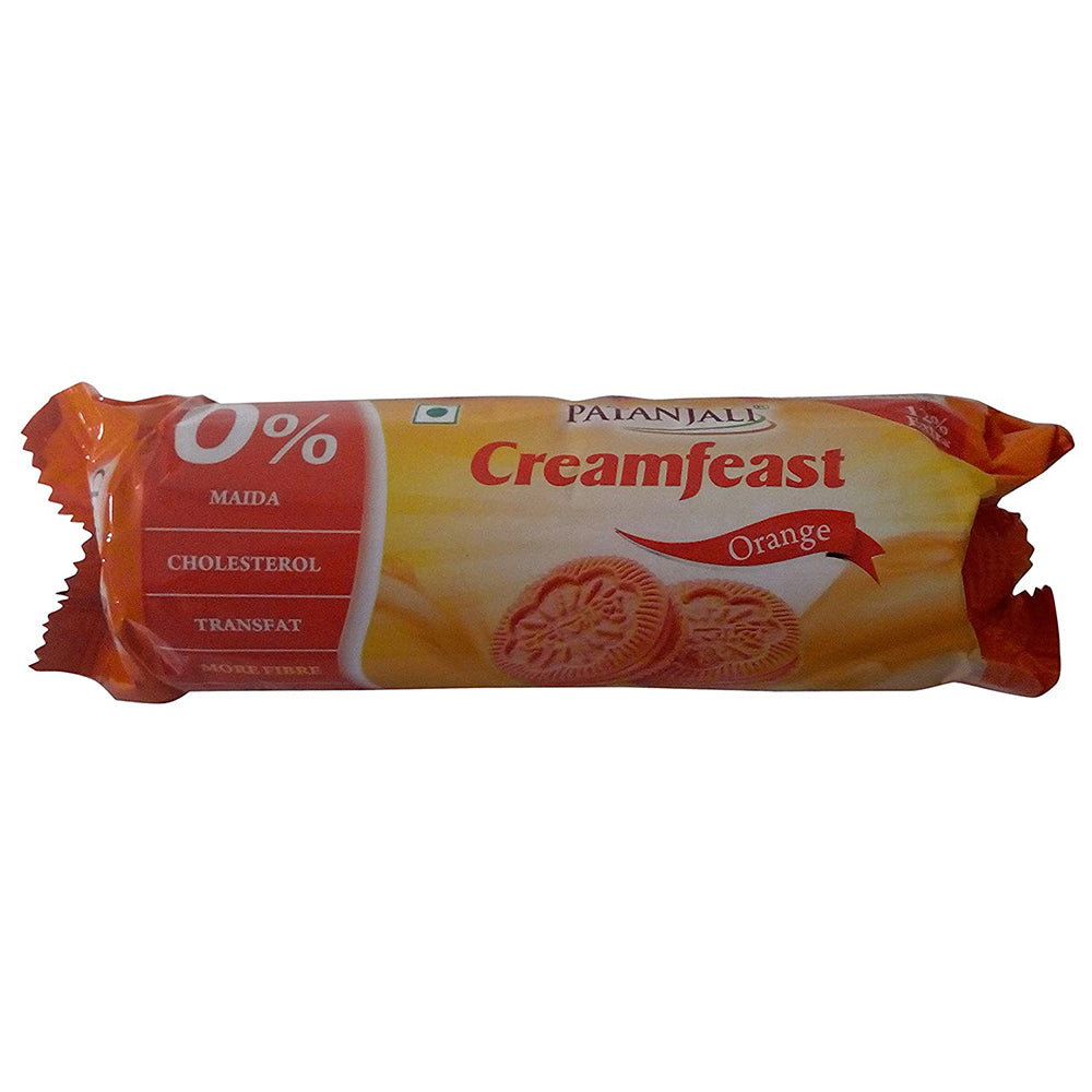 Patanjali Creamfeast Orange Biscuits (10), 400 Grams (14 OZ)