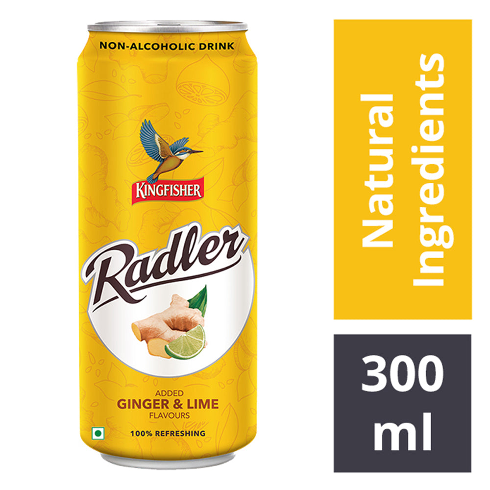Kingfisher Radler Ginger and Lime Non-Alcoholic Can, 300 ML (10.5 OZ)