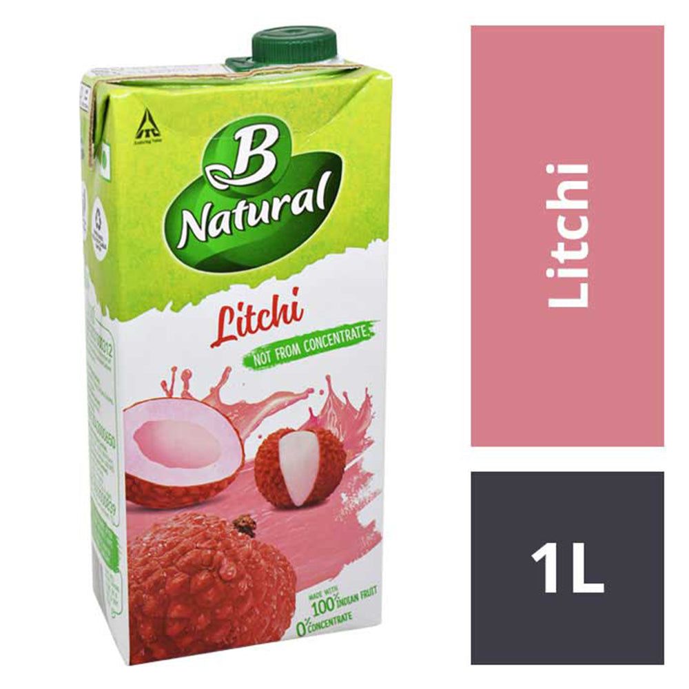 B Natural Litchi Juice , 1 LTR (2.2 LB)