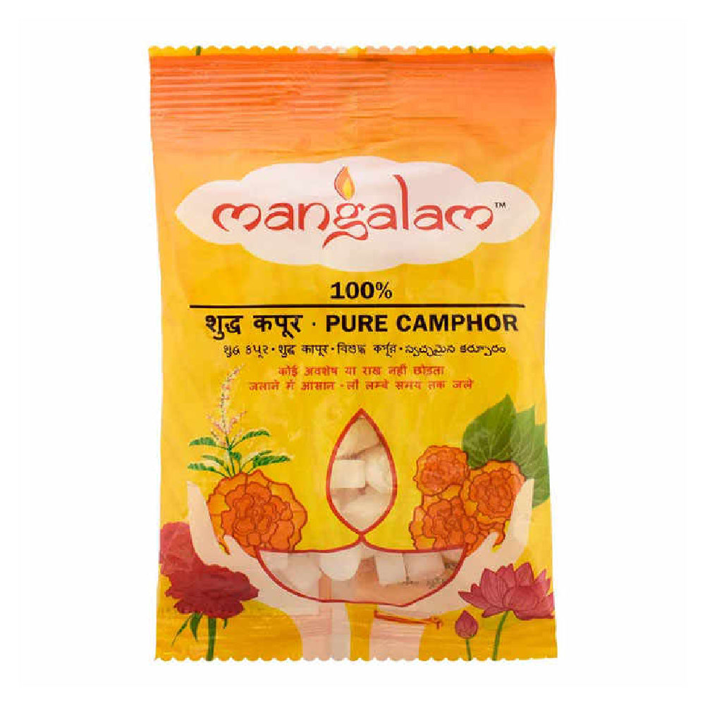 Mangalam Pure Camphor Pouch, 100 Grams (3.5 OZ)