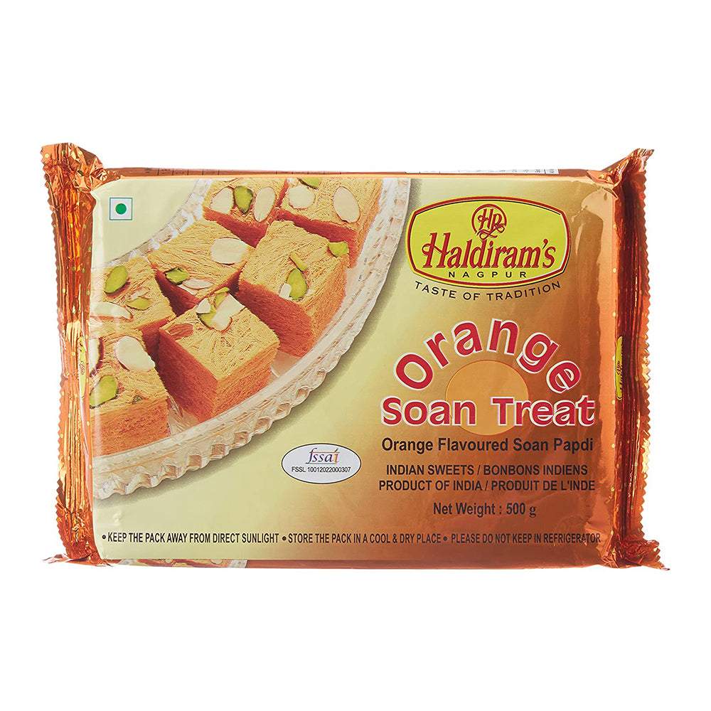 Haldiram’s Orange Soan Treat, 250 Grams (9 OZ)